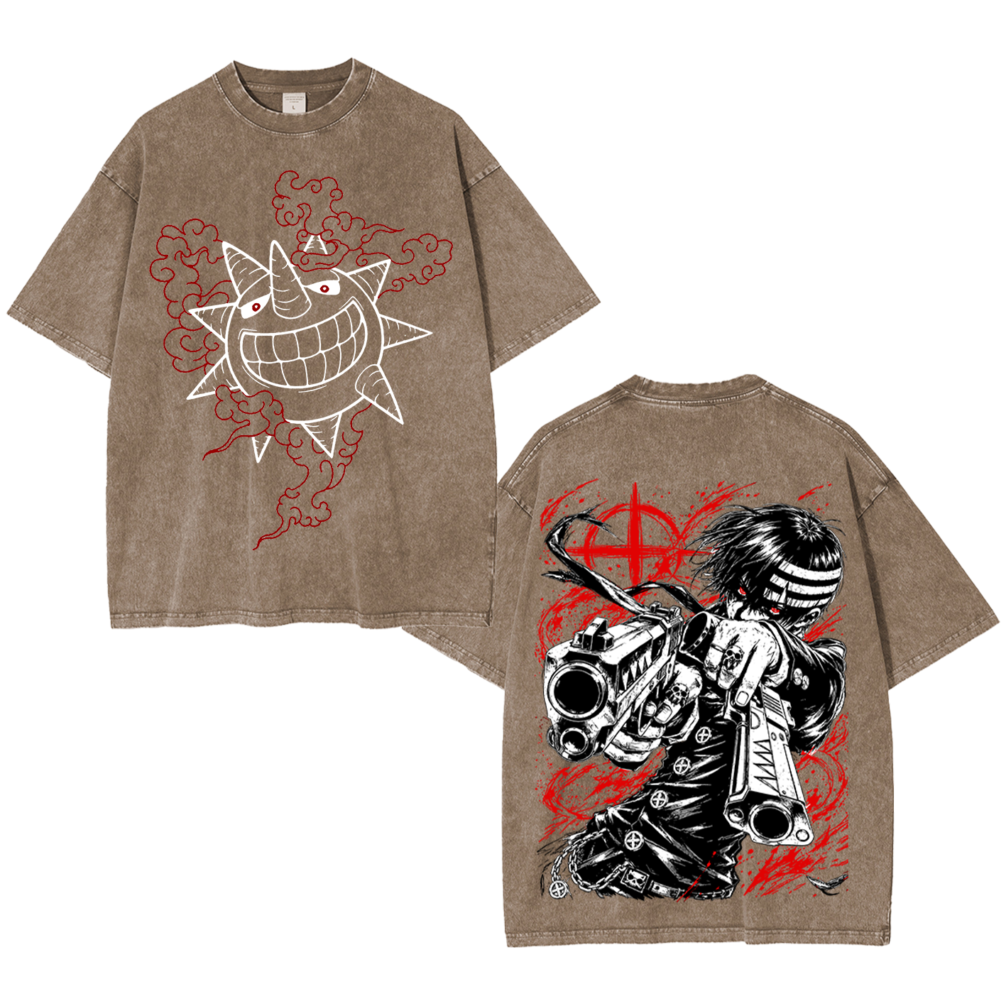 Wholesale Washed Tee Soul Eater Death The Kid Oversized T-shirt/Crewneck/Hoodie
