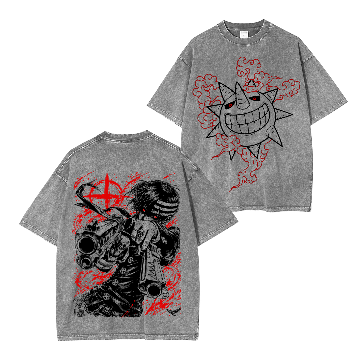 Wholesale Washed Tee Soul Eater Death The Kid Oversized T-shirt/Crewneck/Hoodie