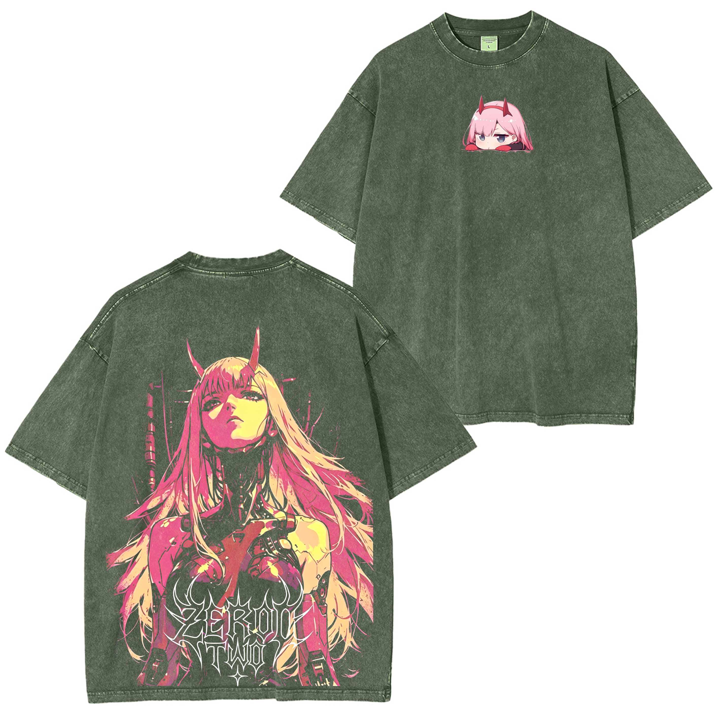 Zero Two,Darling in the Franxx  Anime Unisex Washed T-Shirt