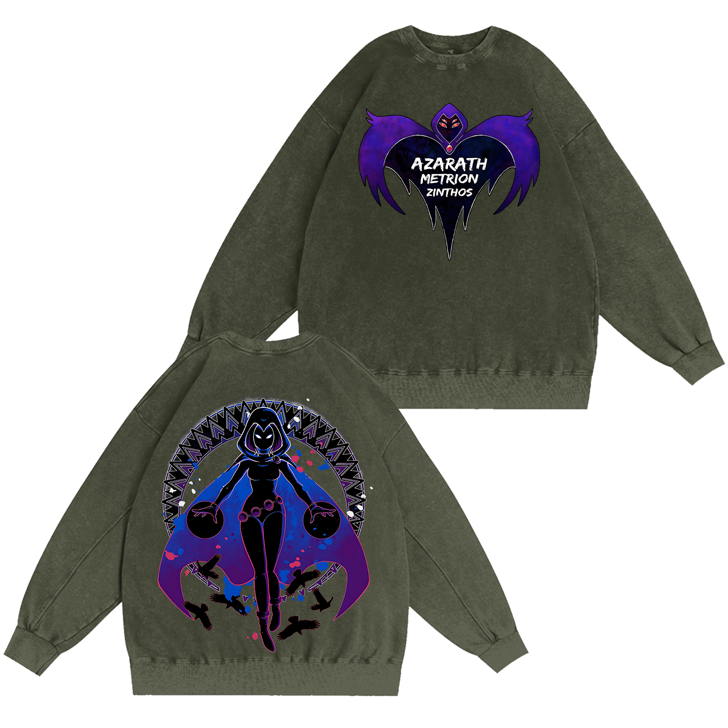 Raven Teen Titans Washed T-shirt/Crewneck/Hoodie
