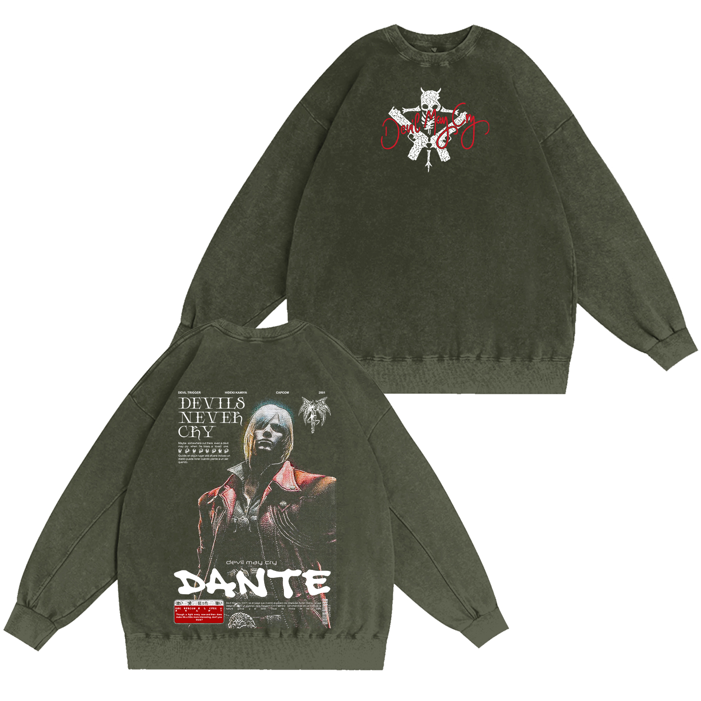Dante — Devil May Cry Vintage Washed T-shirt/Crewneck/Hoodie