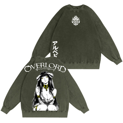 Retro Vintage Albedo Overlord Ver 2 Anime Unisex Washed T-Shirt
