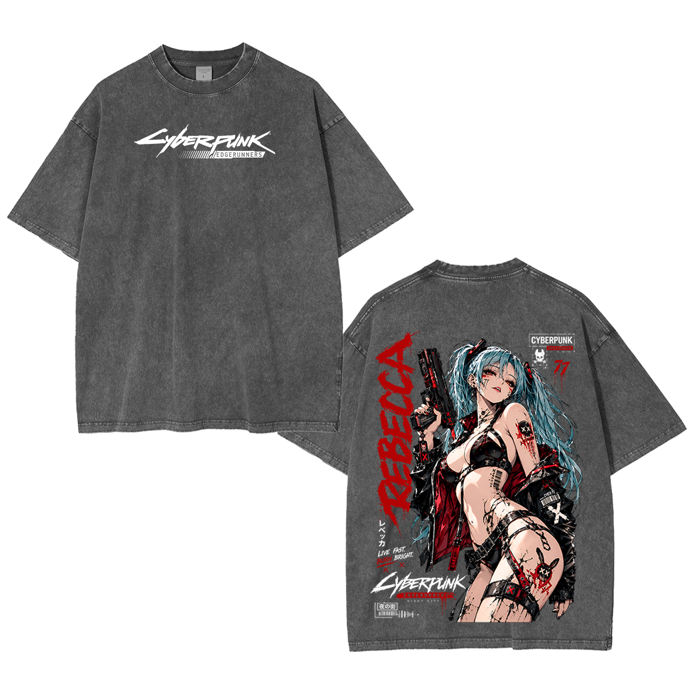 Rebecca⁠ ⁠Cyberpunk Edgerunners⁠ ⁠Oversized T-shirt/Crewneck/Hoodie