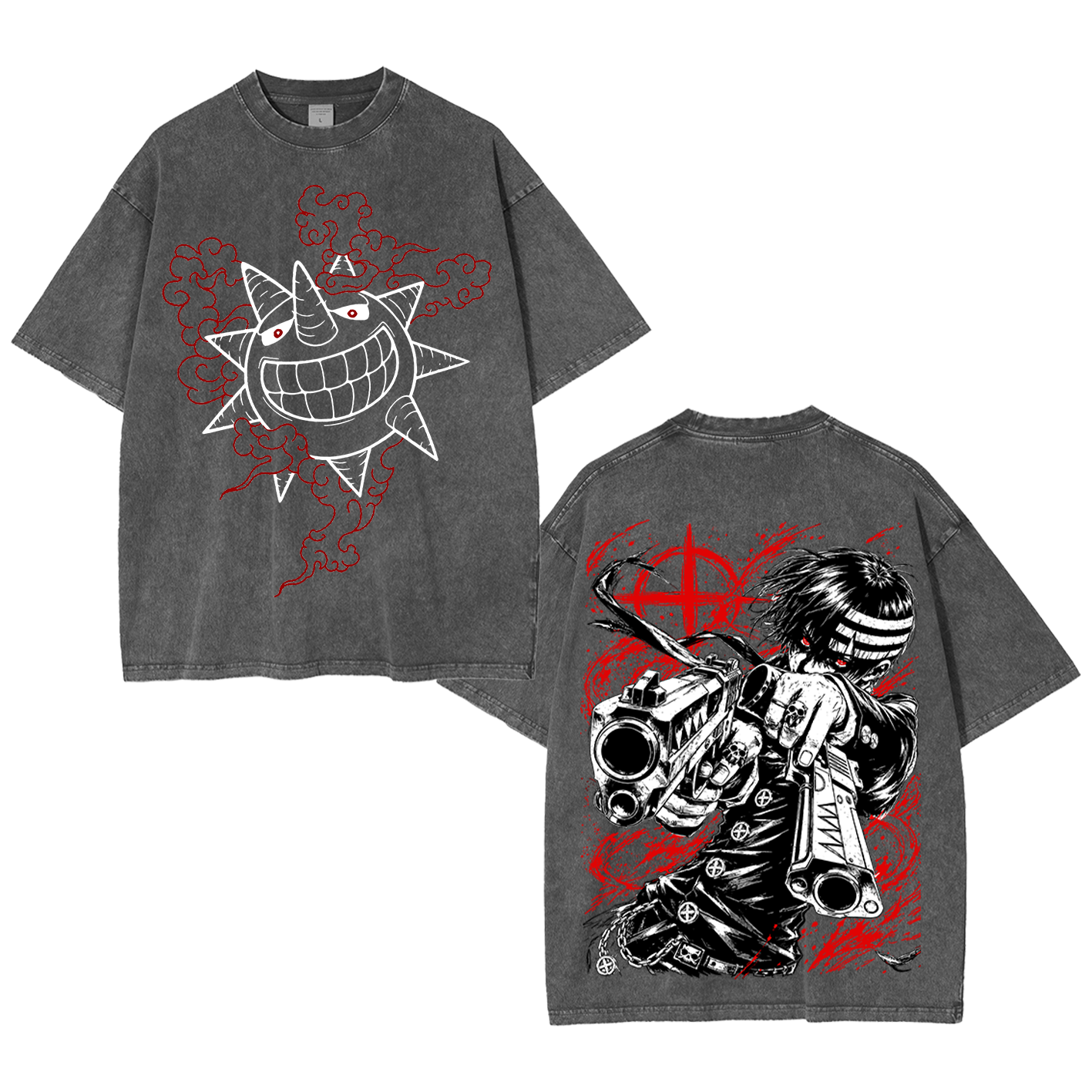 Wholesale Washed Tee Soul Eater Death The Kid Oversized T-shirt/Crewneck/Hoodie