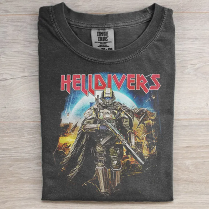 Helldivers 2 Skull Vintage Unisex Washed T-Shirt