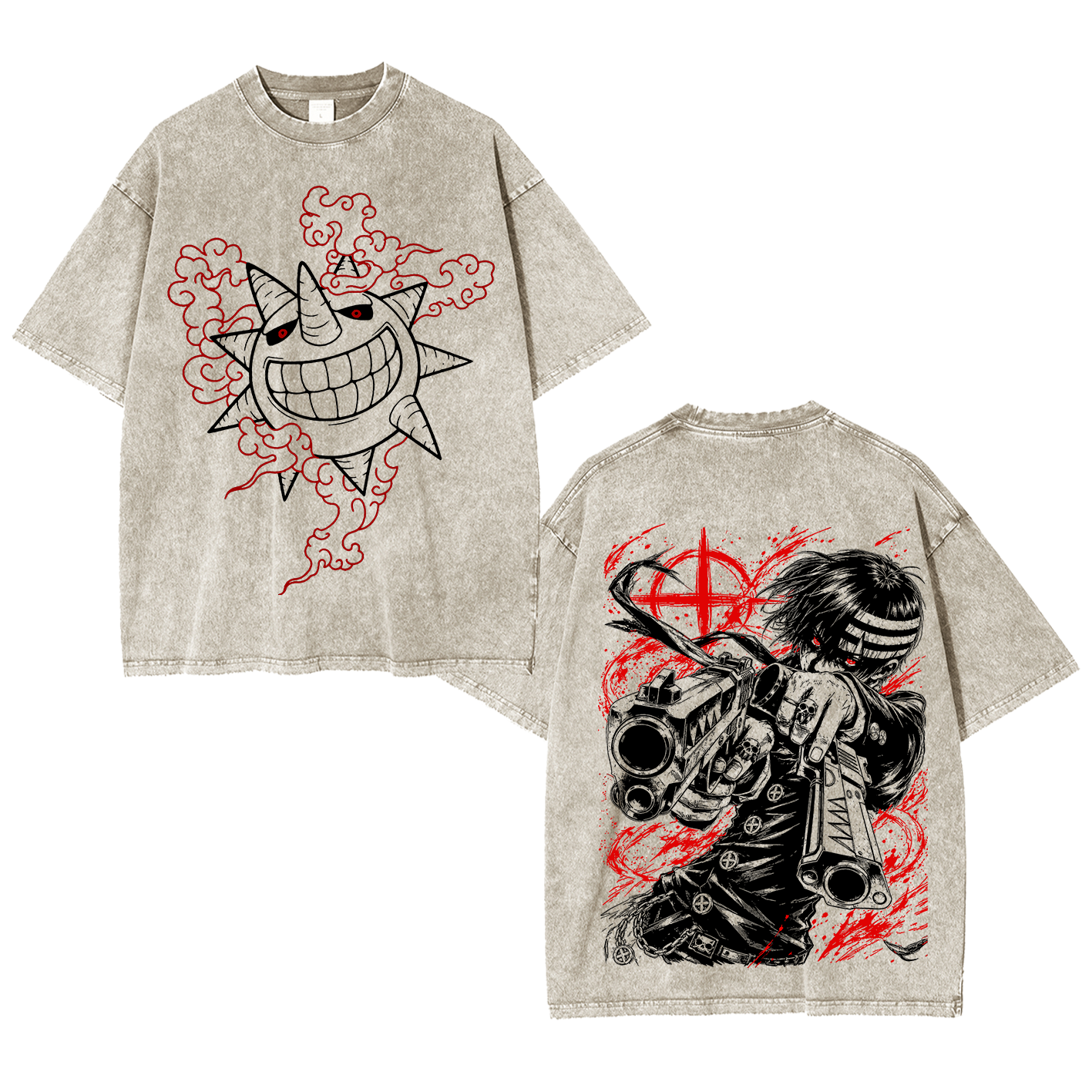 Wholesale Washed Tee Soul Eater Death The Kid Oversized T-shirt/Crewneck/Hoodie