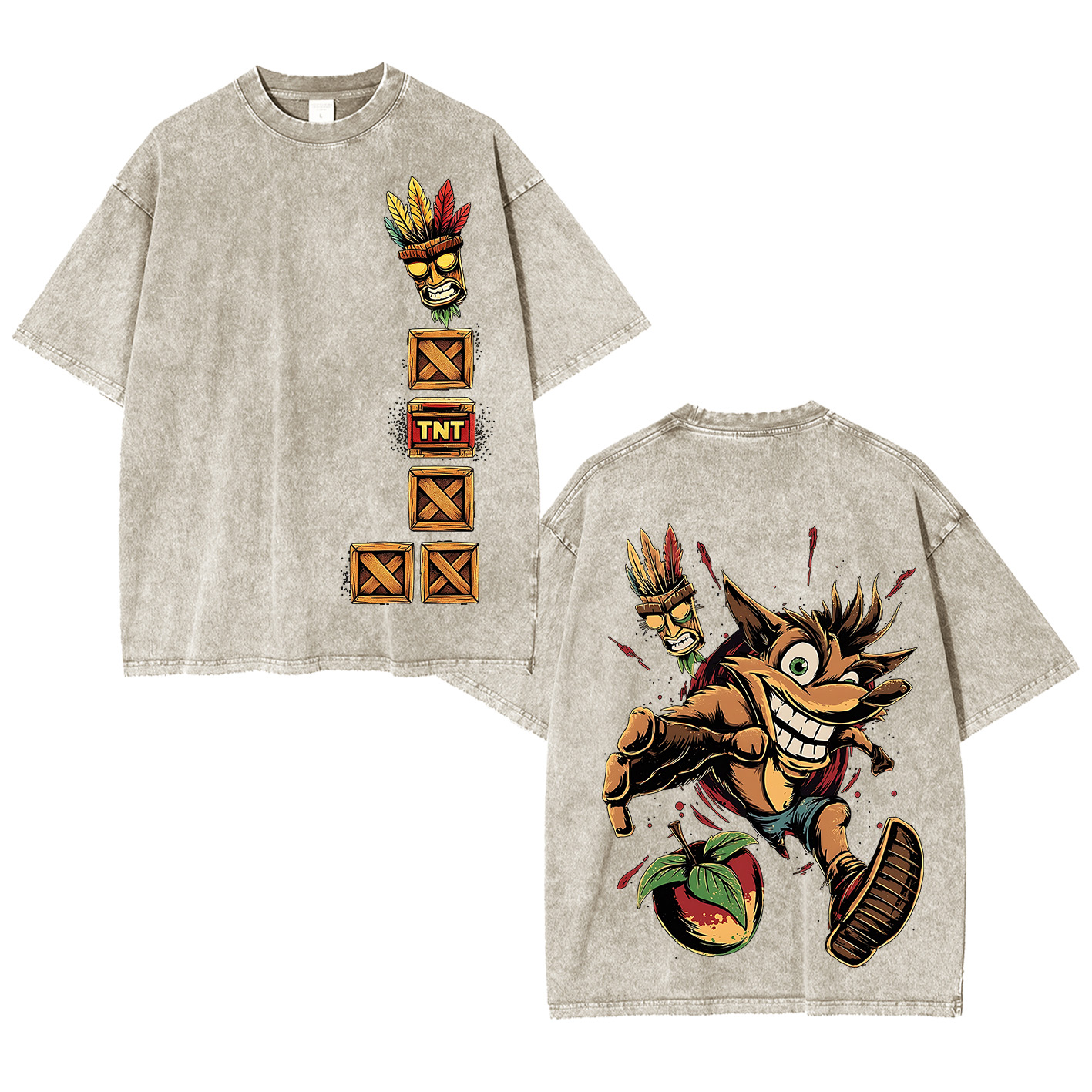 90s Crash Bandicoot Aku Oversized T-shirt/Crewneck/Hoodie