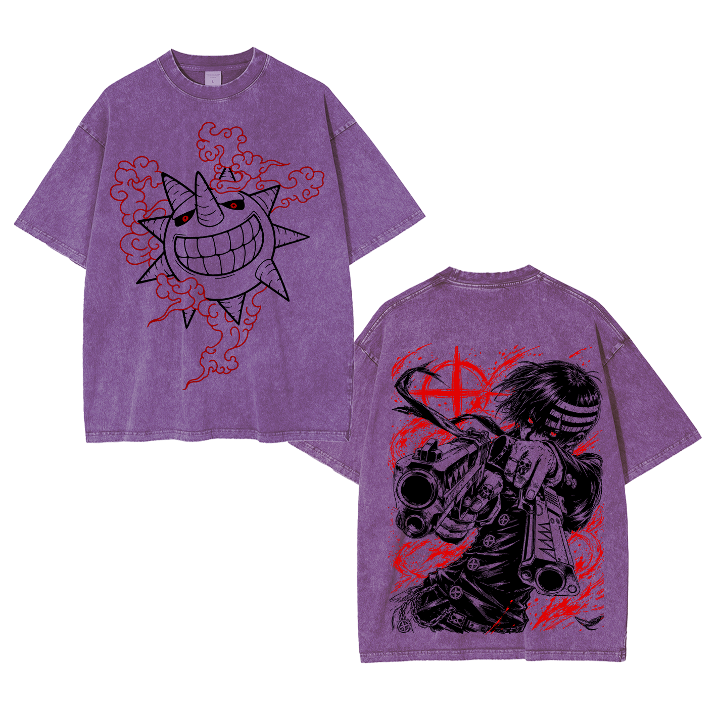 Wholesale Washed Tee Soul Eater Death The Kid Oversized T-shirt/Crewneck/Hoodie