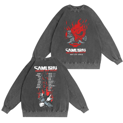 Samurai Reunion Tour Unisex Washed Crewneck Sweatshirt