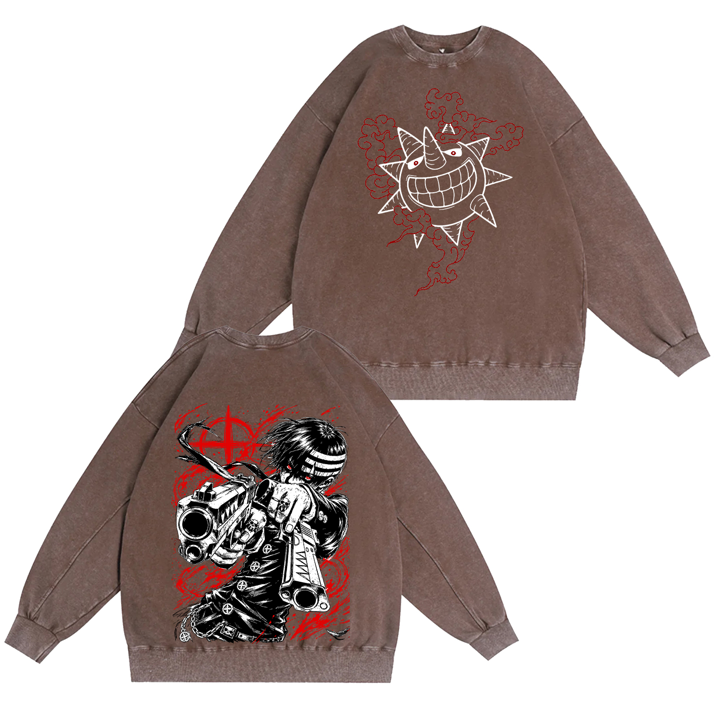 Wholesale Washed Tee Soul Eater Death The Kid Oversized T-shirt/Crewneck/Hoodie