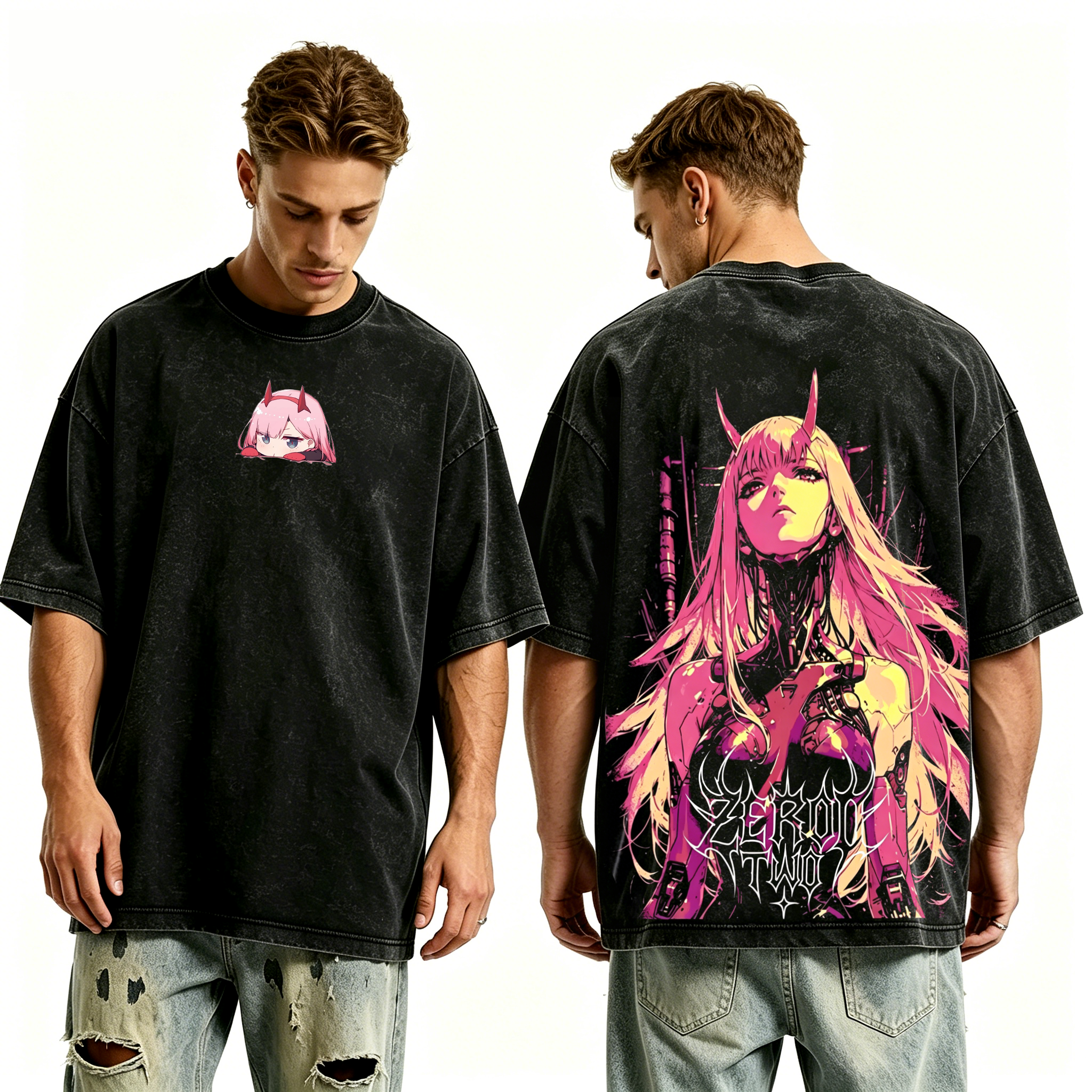 Zero Two,Darling in the Franxx  Anime Unisex Washed T-Shirt