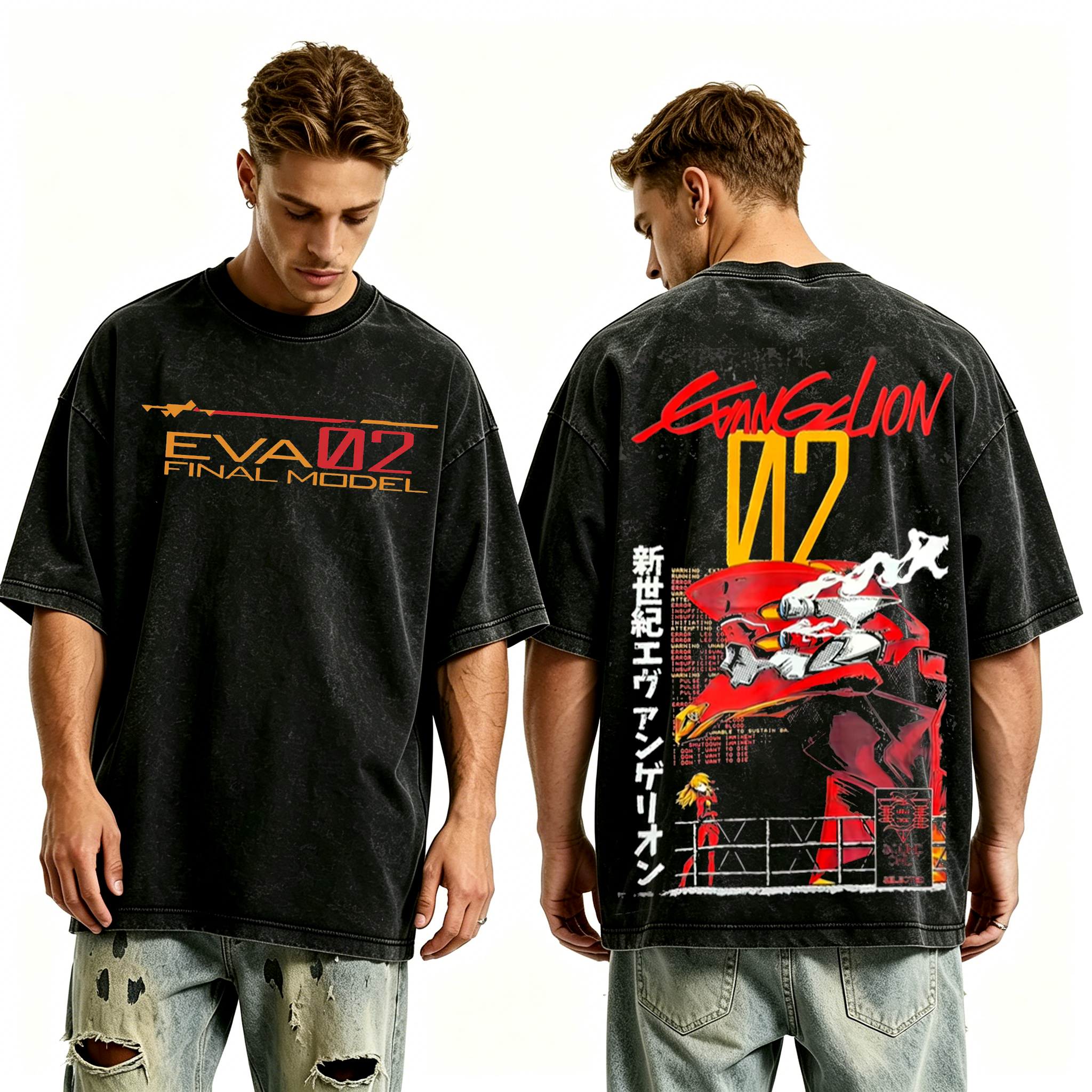 Neon Genesis Evangelion Anime Unisex Washed T-Shirt