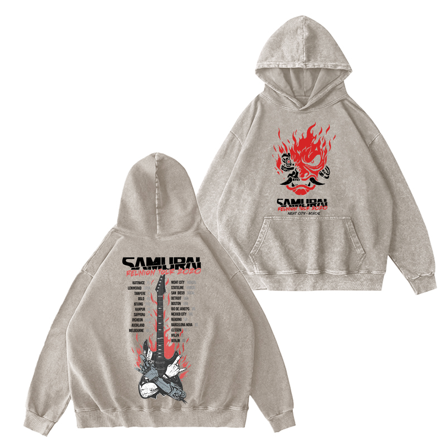 Samurai Reunion Tour Washed Unisex Hoodie