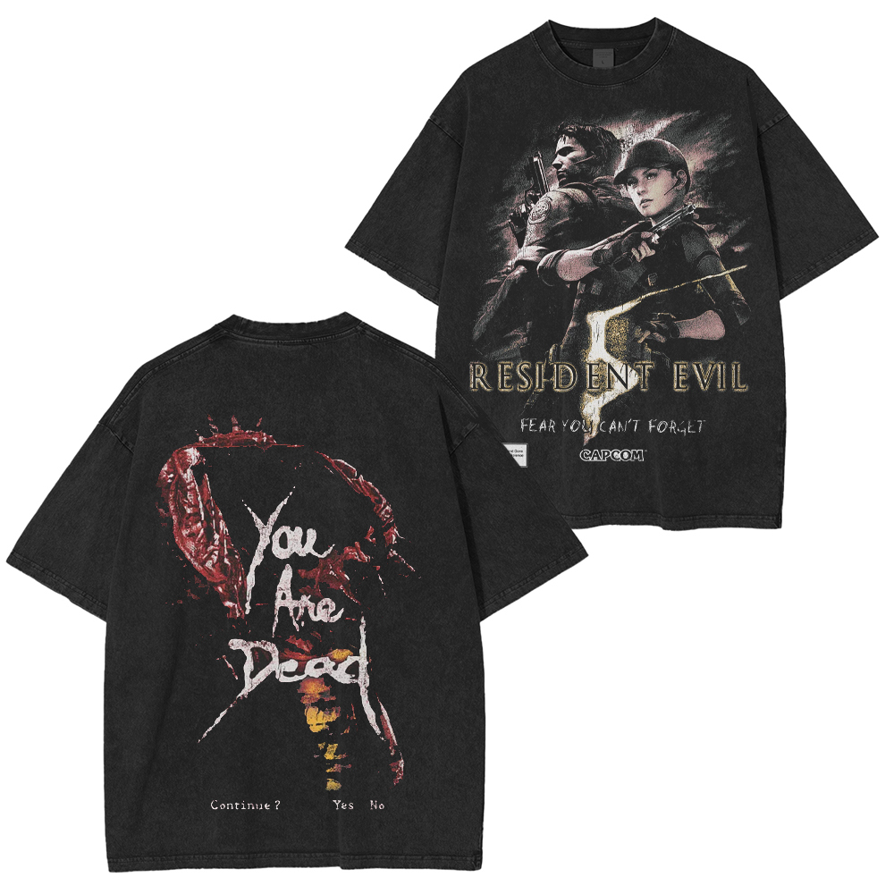Resident Evil 5 art horror Game Capcom Unisex Washed T-Shirt
