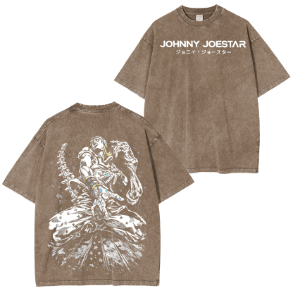 Johnny Joestar,JoJos Bizarre Anime Retro Unisex Washed T-Shirt