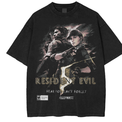 Resident Evil 5 art horror Game Capcom Unisex Washed T-Shirt