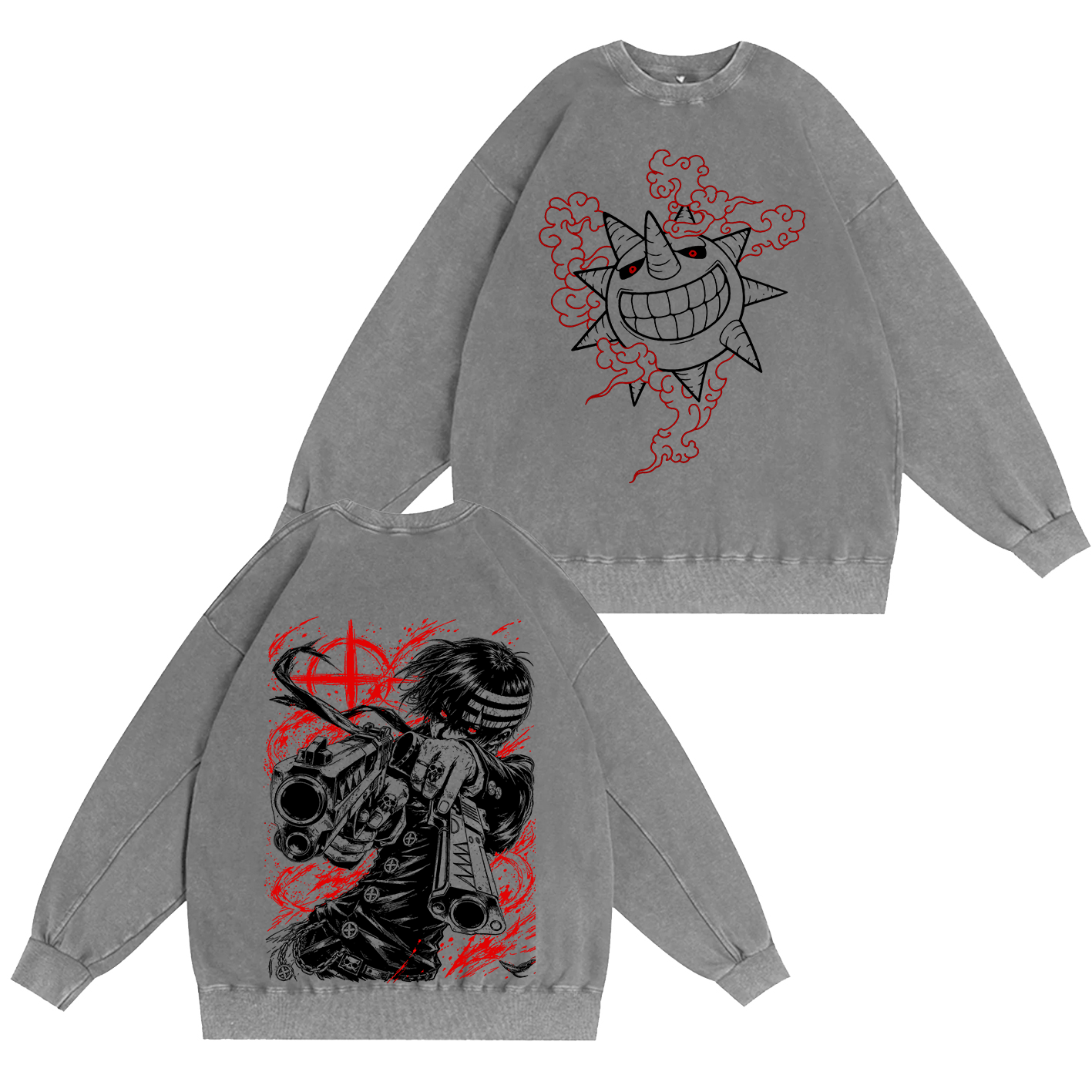 Wholesale Washed Tee Soul Eater Death The Kid Oversized T-shirt/Crewneck/Hoodie