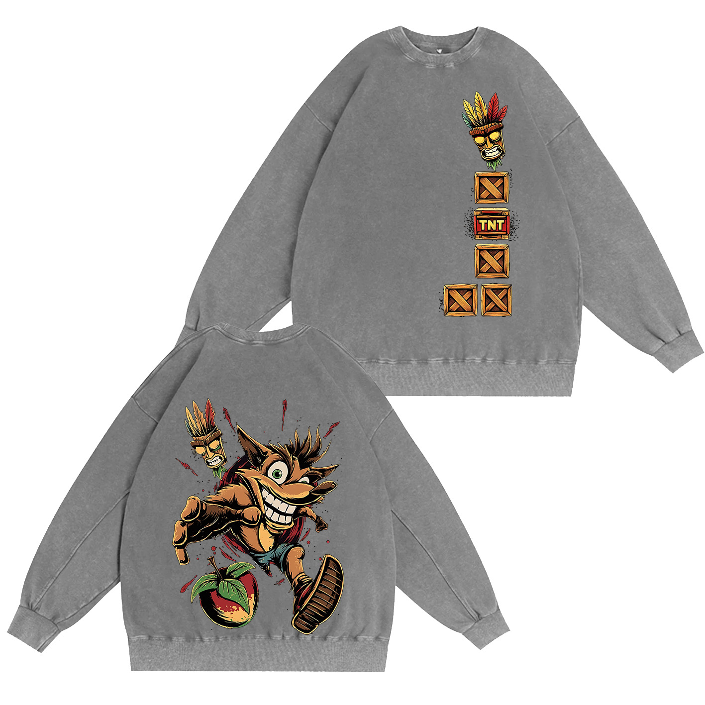 90s Crash Bandicoot Aku Oversized T-shirt/Crewneck/Hoodie