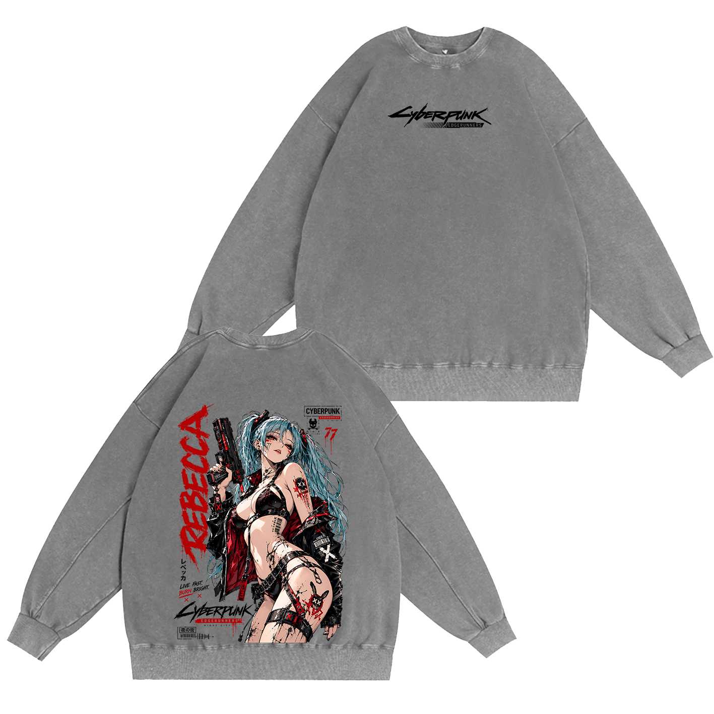 Rebecca⁠ ⁠Cyberpunk Edgerunners⁠ ⁠Oversized T-shirt/Crewneck/Hoodie