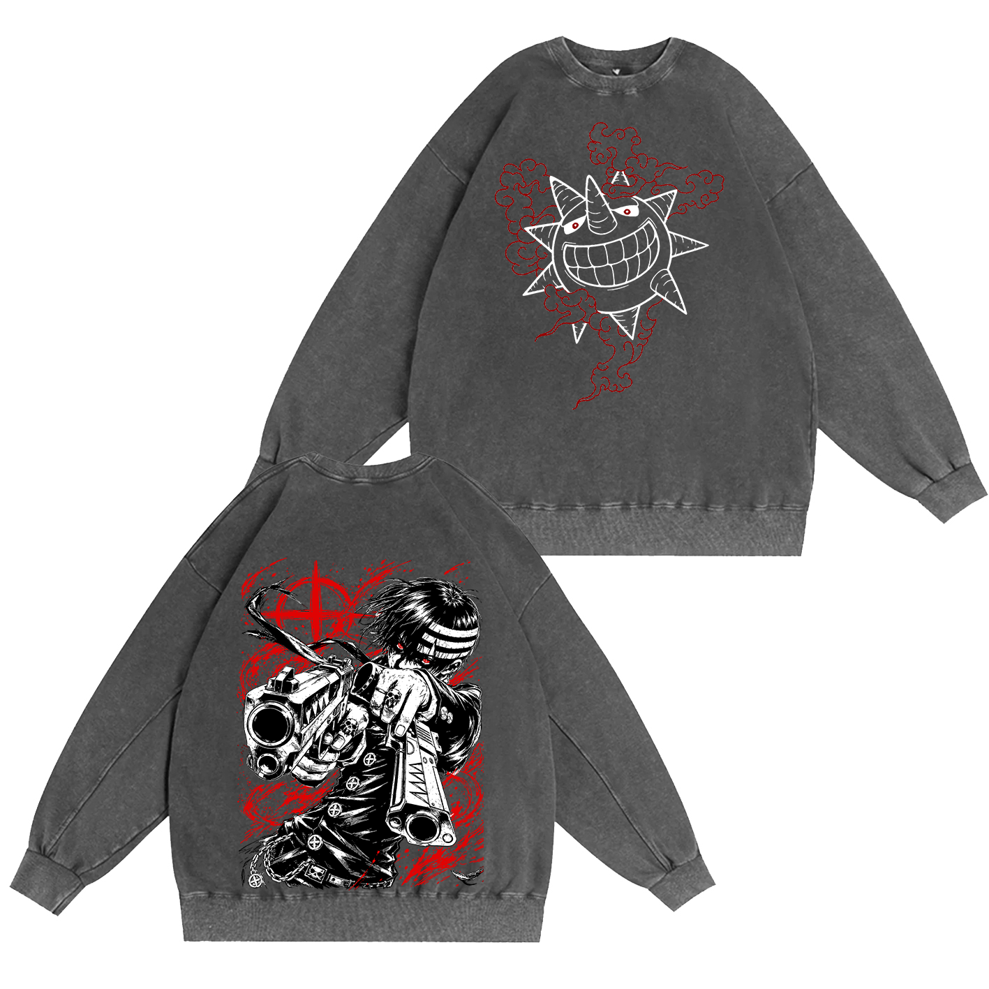 Wholesale Washed Tee Soul Eater Death The Kid Oversized T-shirt/Crewneck/Hoodie