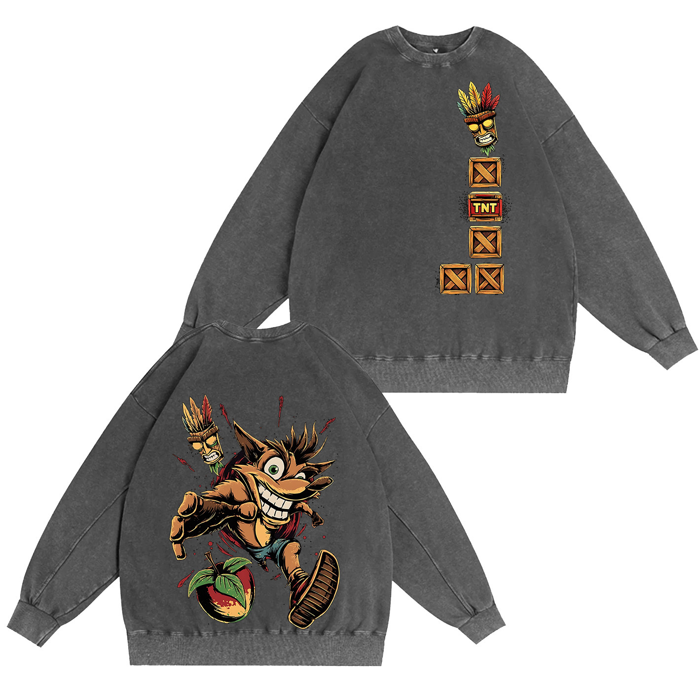 90s Crash Bandicoot Aku Oversized T-shirt/Crewneck/Hoodie