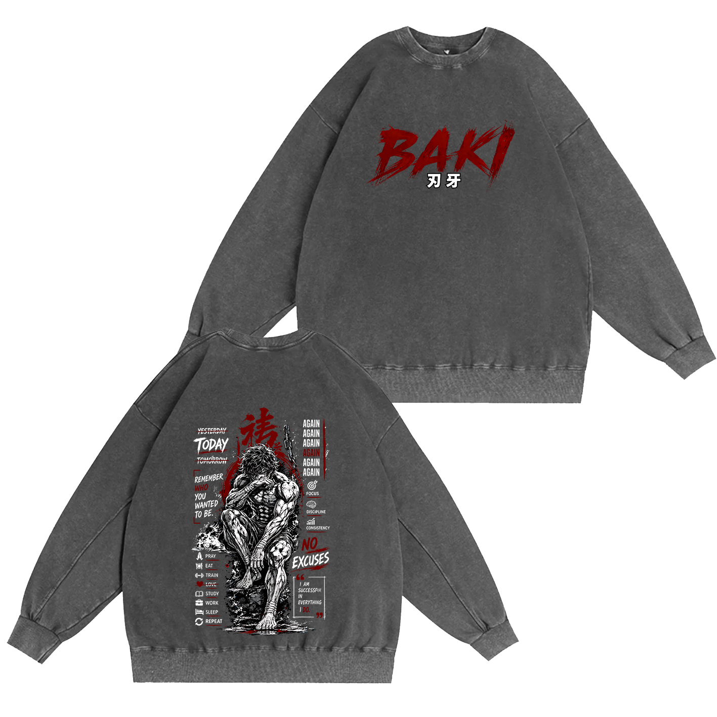 Baki Anime Vintage Oversized T-shirt/Crewneck/Hoodie