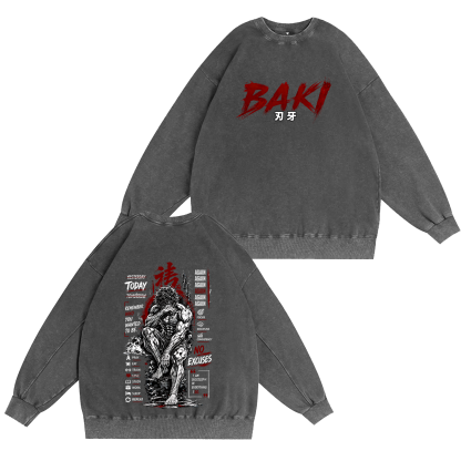 Baki Anime Vintage Oversized T-shirt/Crewneck/Hoodie