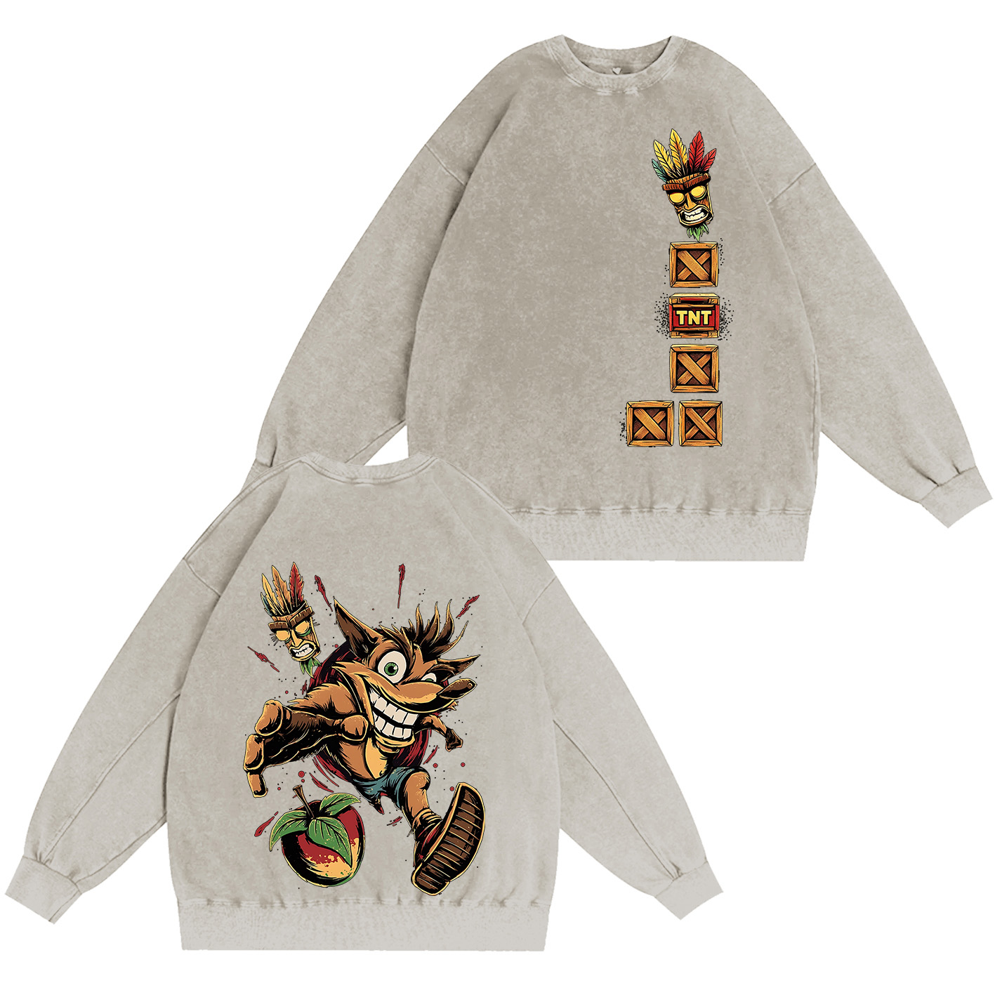 90s Crash Bandicoot Aku Oversized T-shirt/Crewneck/Hoodie
