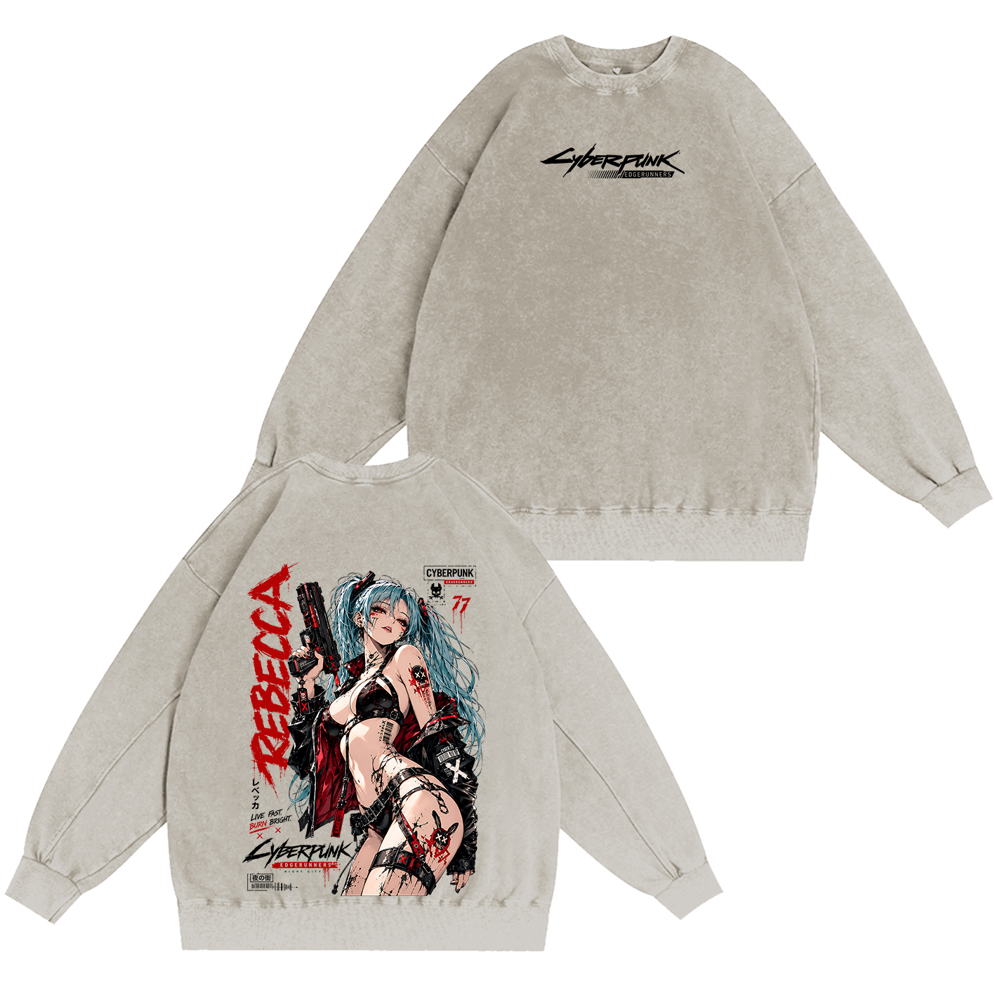 Rebecca⁠ ⁠Cyberpunk Edgerunners⁠ ⁠Oversized T-shirt/Crewneck/Hoodie