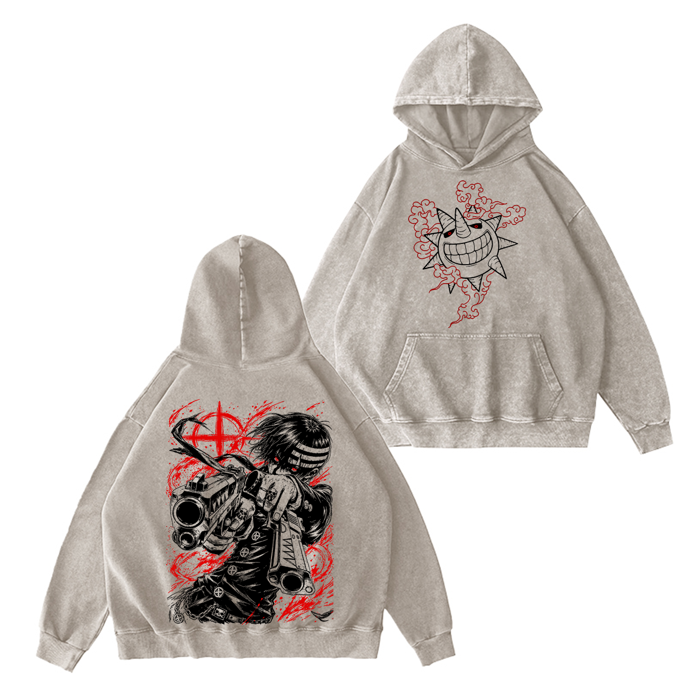 Wholesale Washed Tee Soul Eater Death The Kid Oversized T-shirt/Crewneck/Hoodie