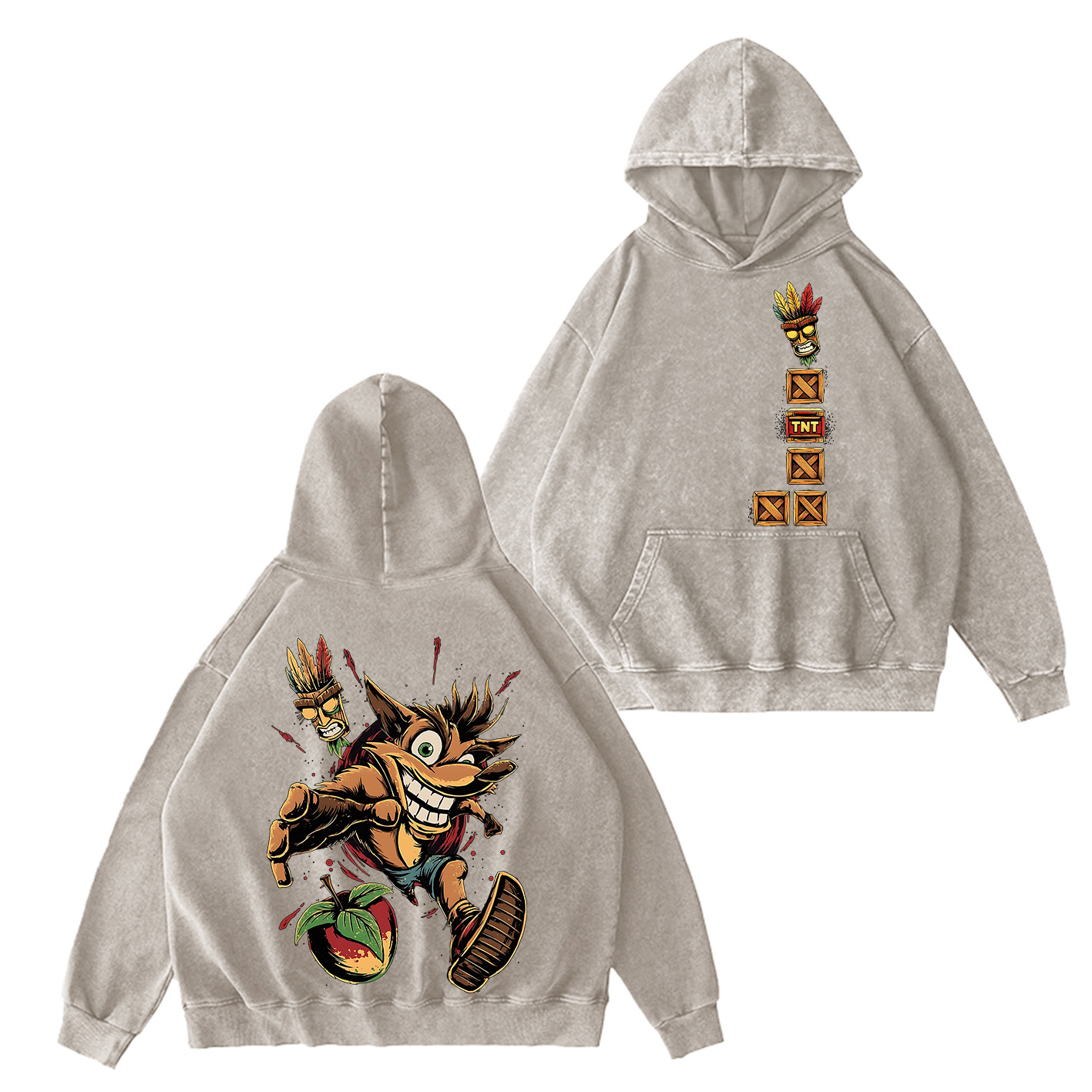 90s Crash Bandicoot Aku Oversized T-shirt/Crewneck/Hoodie