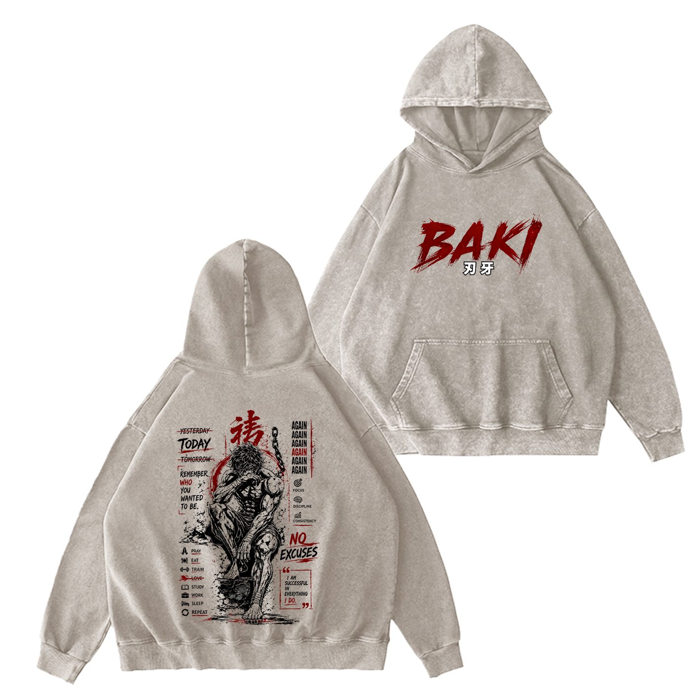 Baki Anime Vintage Oversized T-shirt/Crewneck/Hoodie