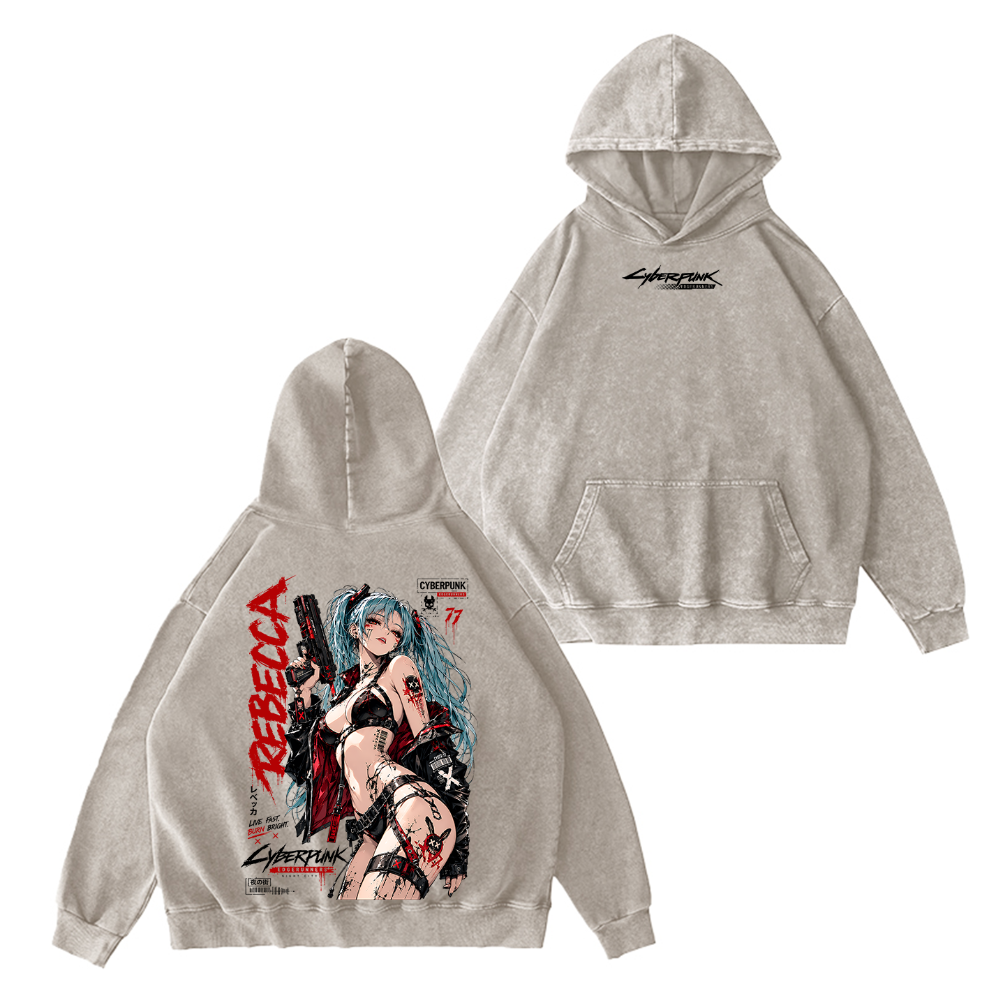 Rebecca⁠ ⁠Cyberpunk Edgerunners⁠ ⁠Oversized T-shirt/Crewneck/Hoodie