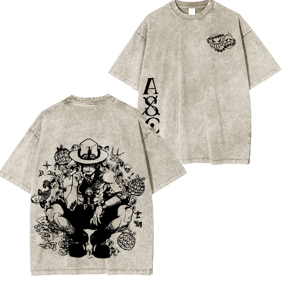 ACE x One Piece Vintage Unisex Washed T-Shirt