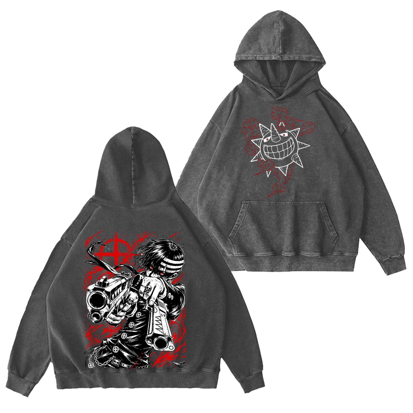 Wholesale Washed Tee Soul Eater Death The Kid Oversized T-shirt/Crewneck/Hoodie