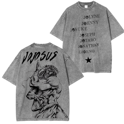 JOJO SUS Jojo's Bizarre Adventure Anime Unisex Washed T-Shirt