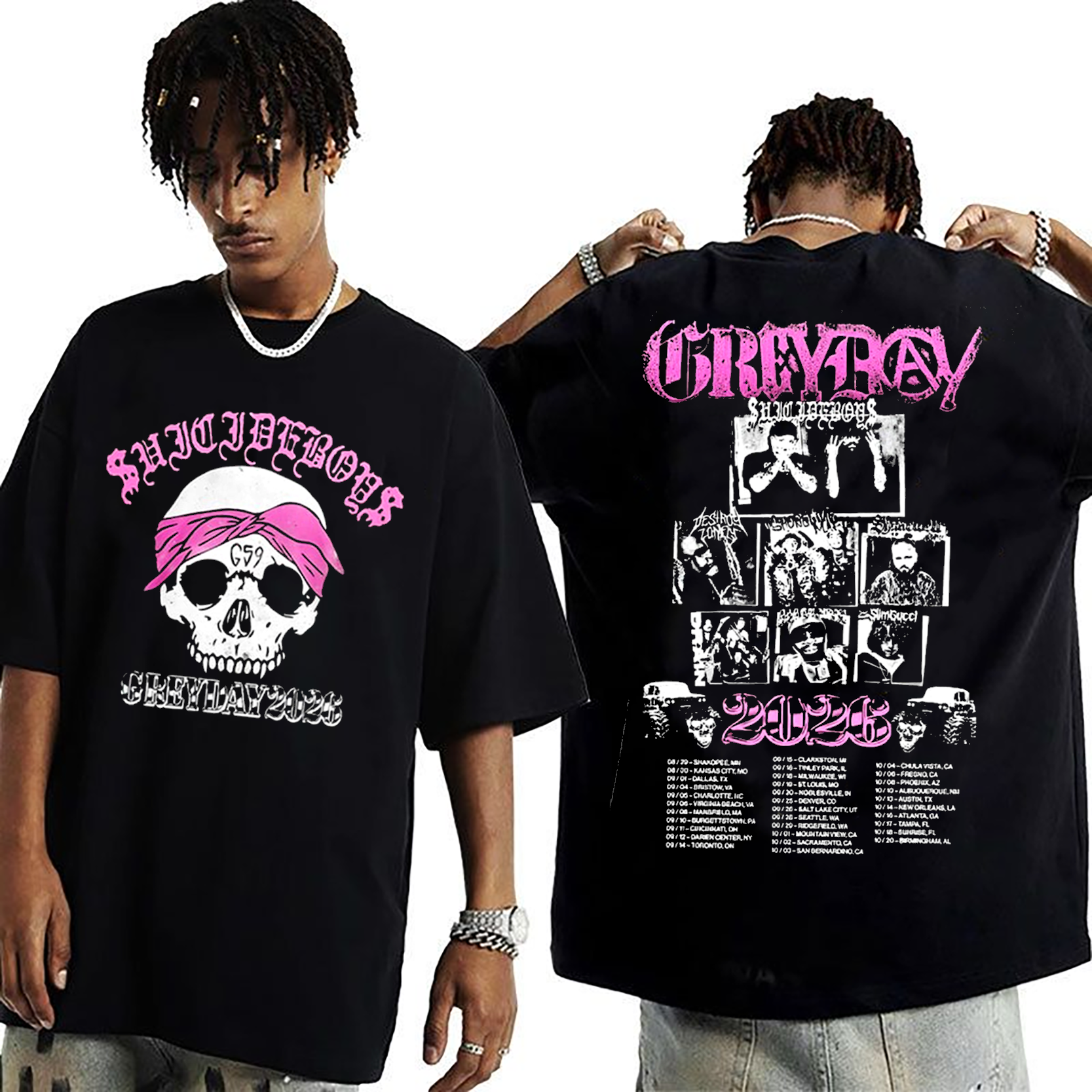 Grey Day 2026 Tour,Suicideboys G59 Unisex Washed T-Shirt