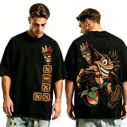 90s Crash Bandicoot Aku Oversized T-shirt/Crewneck/Hoodie