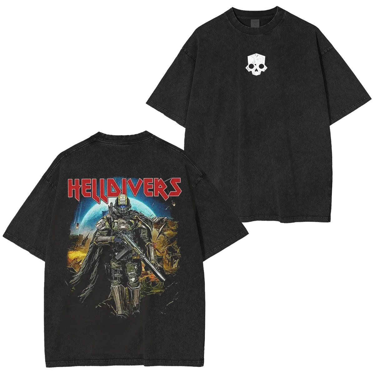 Helldivers 2 Merch Vintage Unisex Washed T-Shirt