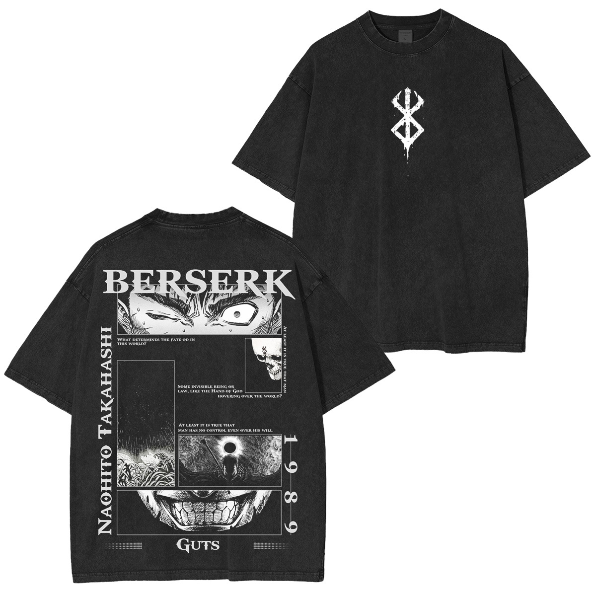Berserk Guts Dark Gothic Anime Print T-Shirt