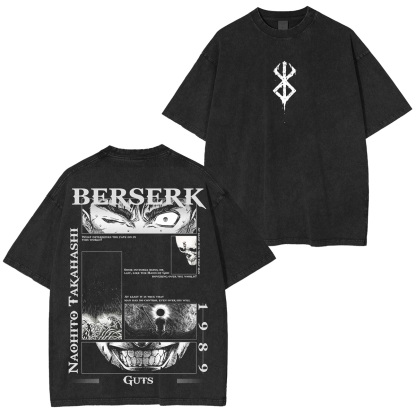 Berserk Guts Dark Gothic Anime Print T-Shirt