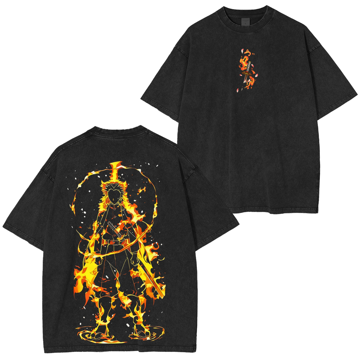 Rengoku Kyojuro Demon Slayer Washed Unisex T-Shirt