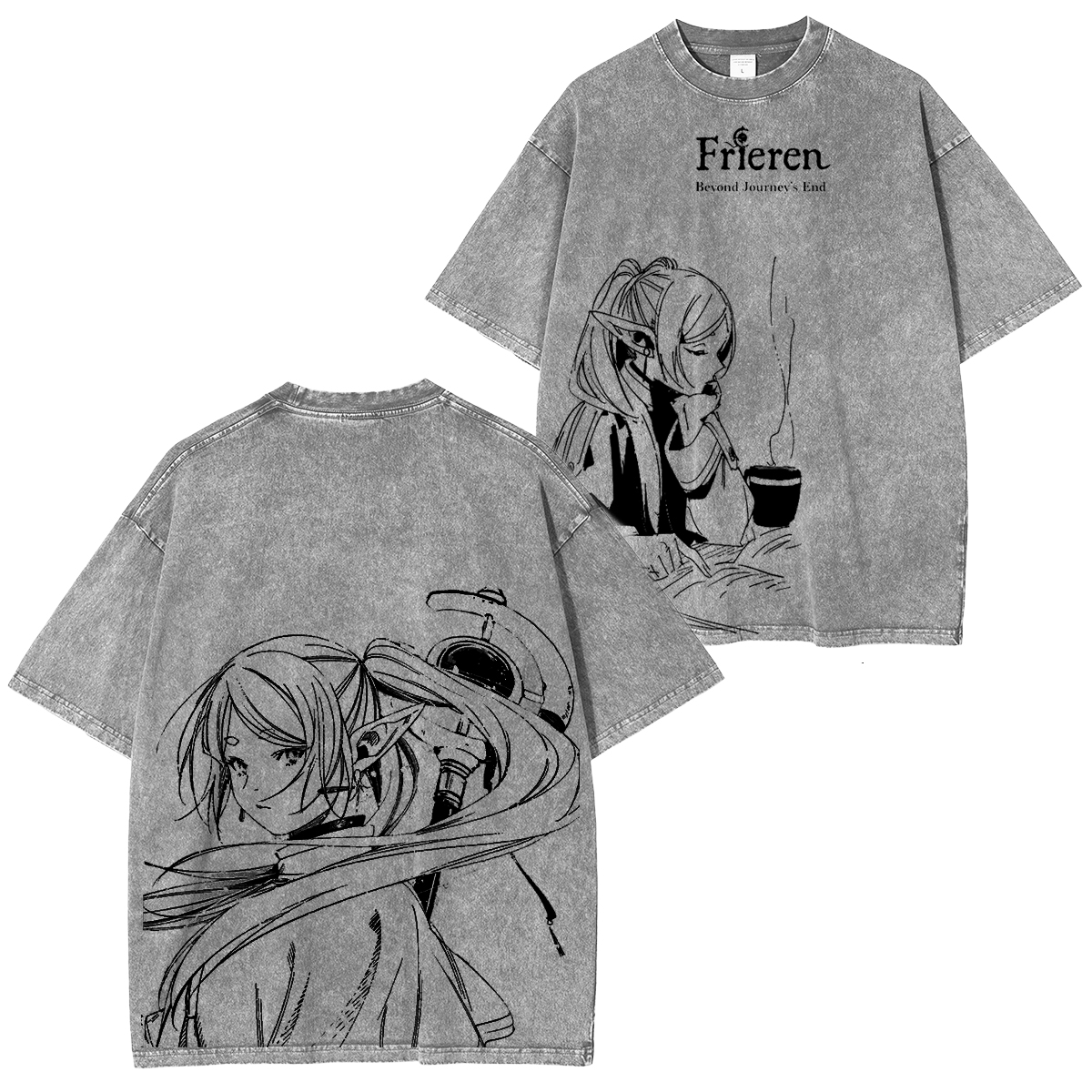 Frieren Anime Double Retro Washed T-Shirt