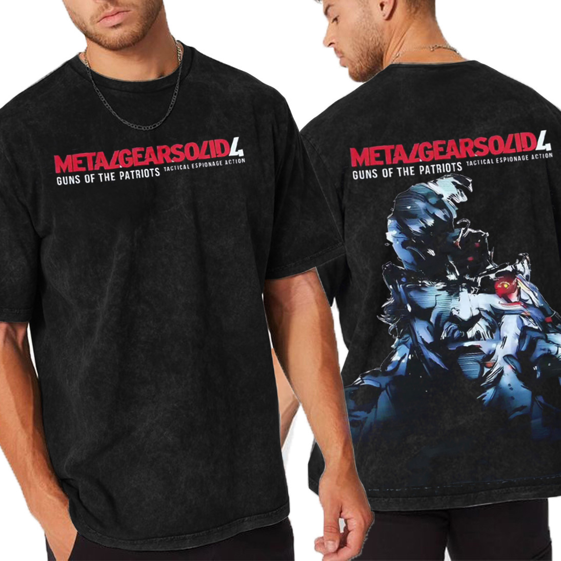 Metal Gear Drip: Guns of the Patriots drip – Solid Snake vibes Vintage Unisex Washed T-Shirt