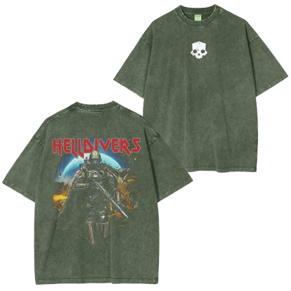 Helldivers 2 Merch Vintage Unisex Washed T-Shirt