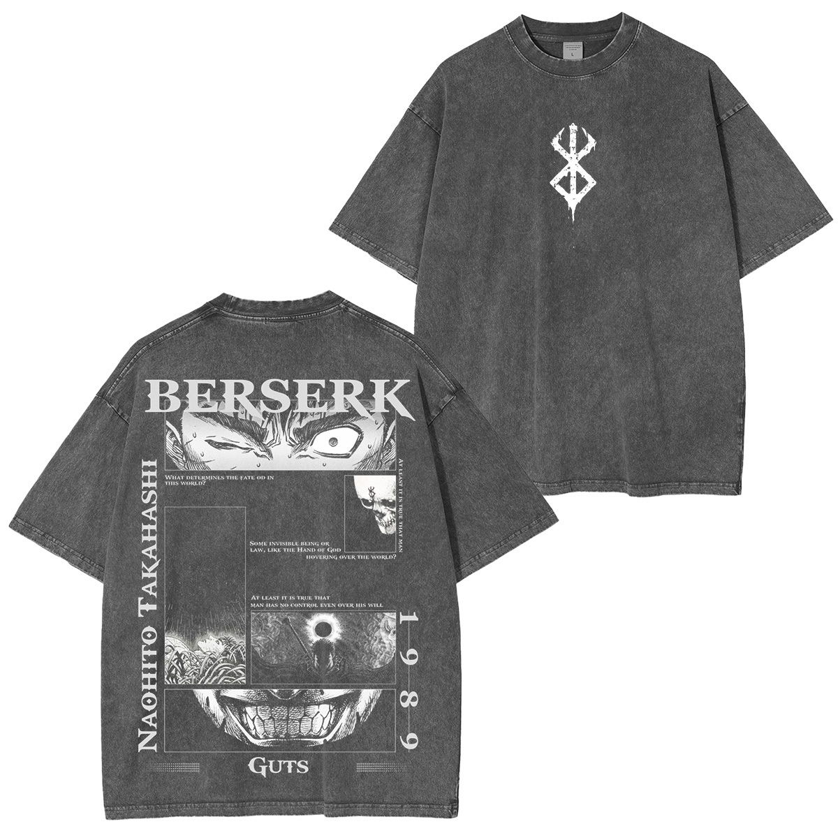 Berserk Guts Dark Gothic Anime Print T-Shirt