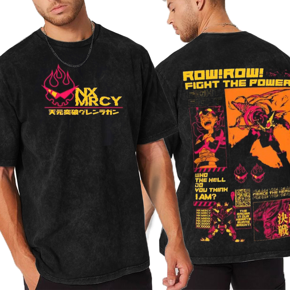 Anime Tengen Toppa Gurren Lagann Double Sided Print T-Shirt