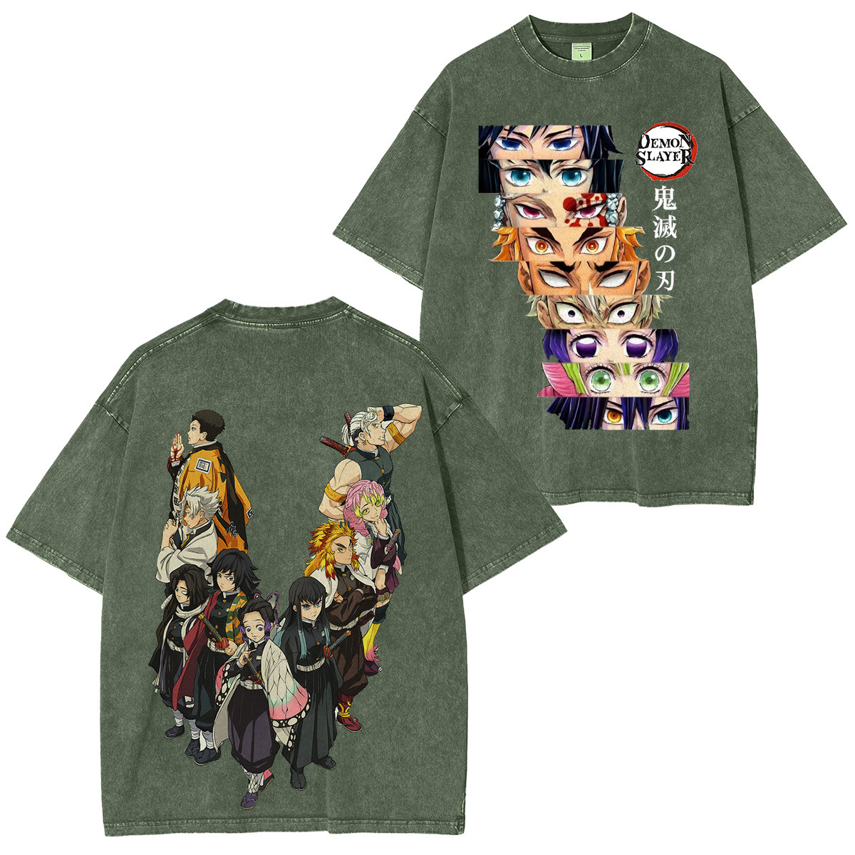 All Pillars. One War.�� Demon Slayer Hashira Retro Washed T-Shirt