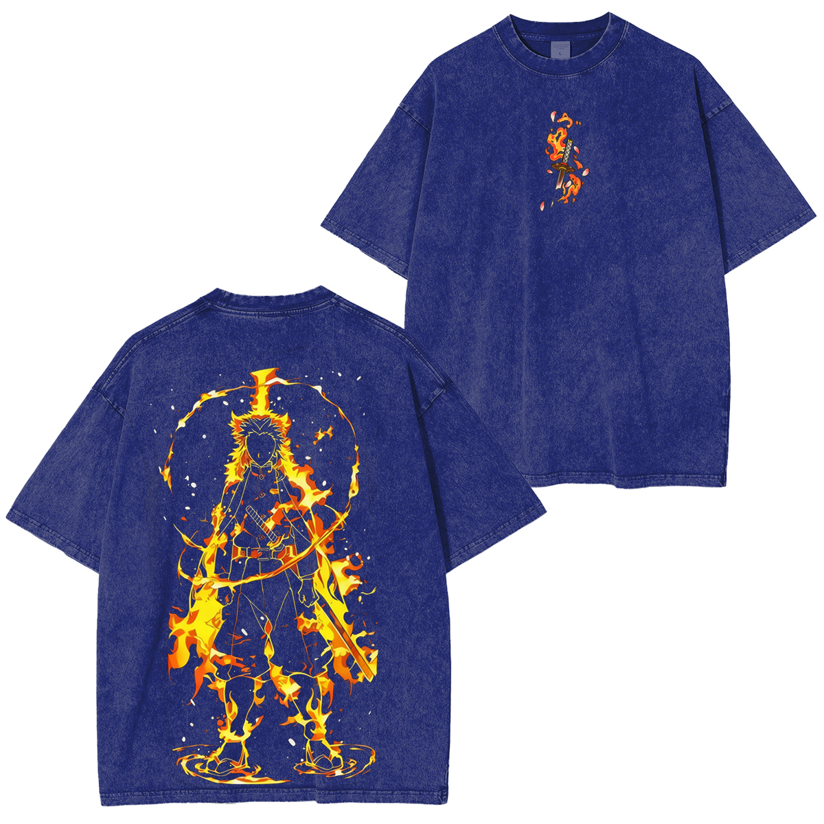 Rengoku Kyojuro Demon Slayer Washed Unisex T-Shirt