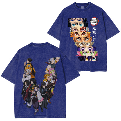 All Pillars. One War.�� Demon Slayer Hashira Retro Washed T-Shirt